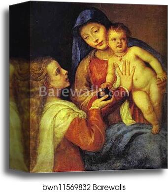 Madonna and Child with Mary Magdalene by Titian, Canvas Print