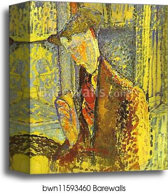 Study for Portrait of Frank Haviland by Amedeo Modigliani, Canvas Print