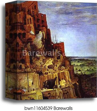 The Tower of Babel. Detail by Pieter Bruegel The Elder, Canvas Print The Tower of Babel. Detail by Pieter Bruegel The Elder, Canvas Print