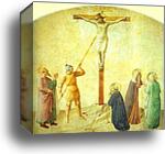 St. Dominic with the Crucifix - Piercing of the Christ's Side by Fra Angelico, Canvas Print