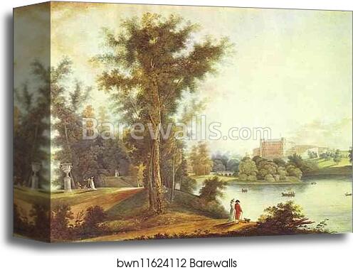 View on the Gatchina Palace from Long Island by Semion Shchedrin, Canvas Print