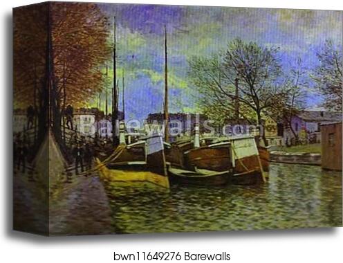 The St. Martin Canal in Paris by Alfred Sisley, Canvas Print