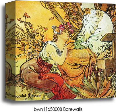 Chocolat Masson Vieillesse/Old Age by Alphonse Mucha, Canvas Print