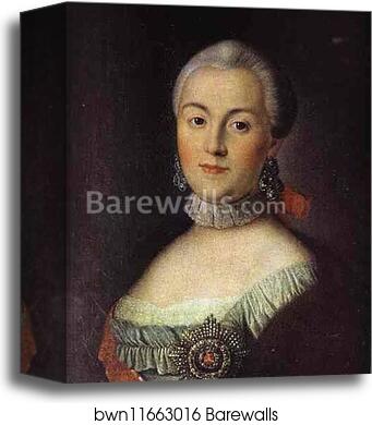 Portrait of Grand Duchess Catherine Alekseevna, Future Empress Catherine II the Great by Aleksey Antropov, Canvas Print
