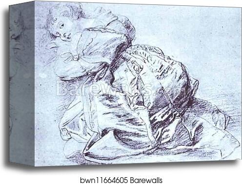 Young Woman Kneeling by Peter Paul Rubens, Canvas Print
