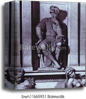 Tomb of Lorenzo de' Medici. Detail by Michelangelo, Canvas Print
