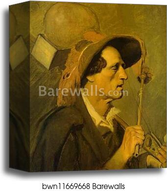 Blind Musician. Study by Vasily Perov, Canvas Print