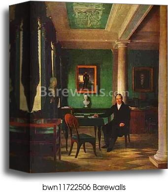 Portrait of the State Chancellor of the Internal Affairs, Prince Victor Pavlovich Kochubey in his Study by Alexey Venetsianov, Canvas Print