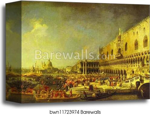 The Reception of the French Ambassador in Venice by Giovanni Antonio Canale, Called Canaletto, Canvas Print