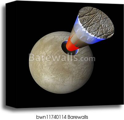 A schematic showing the layers of Europa by Ron Miller/Stocktrek Images, Canvas Print
