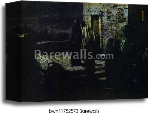 Christ and the Disciples Going out into the Garden of Gethsemane after the Last Supper by Nikolay Gay, Canvas Print