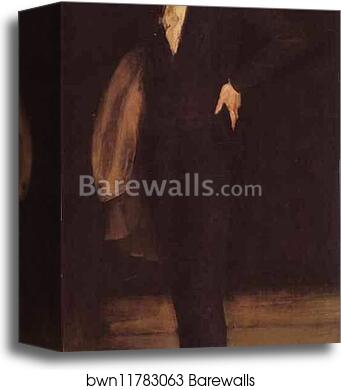 Arrangement in Black: Portrait of F. R. Leyland by James Abbott Mcneill Whistler, Canvas Print