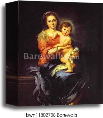 Madonna and Child by Bartolomé Esteban Murillo, Canvas Print