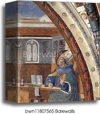 St. Augustine's Vision of St. Jerome by Benozzo Gozzoli, Canvas Print