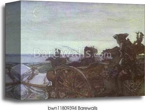 Catherine II Setting out to Hunt with Falcons by Valentin Serov, Canvas Print