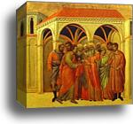 Maestà (back, central panel) The Betrayal by Judas by Duccio Di Buoninsegna, Canvas Print