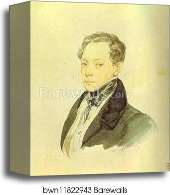 Portrait of P. V. Basin by Karl Brulloff, Canvas Print