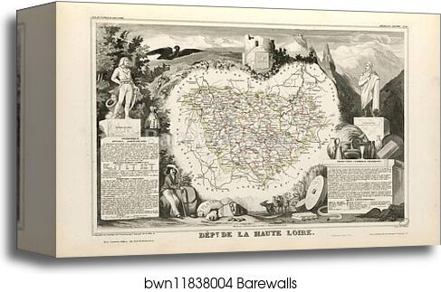 Dépt. de la Haute Loire (région du centre) by Victor Jules Levasseur, Canvas Print Dépt. de la Haute Loire (région du centre) by Victor Jules Levasseur, Canvas Print