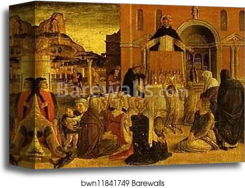 Miracles of St. Vincent Ferrar: He Raises Dead to Life by Giovanni Bellini, Canvas Print Miracles of St. Vincent Ferrar: He Raises Dead to Life by Giovanni Bellini, Canvas Print