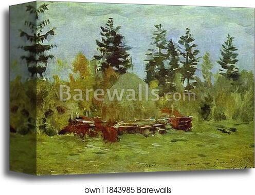A Haystack by Isaac Levitan, Canvas Print