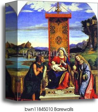 Madonna and Child between St. John the Baptist and St. Mary Magdalen by Giovanni Battista Cima, Called Cima Da Conegliano, Canvas Print