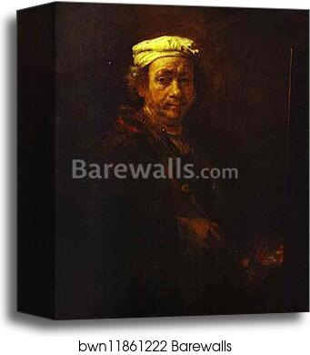 Self-Portrait at the Easel by Rembrandt Harmenszoon Van Rijn, Canvas Print Self-Portrait at the Easel by Rembrandt Harmenszoon Van Rijn, Canvas Print