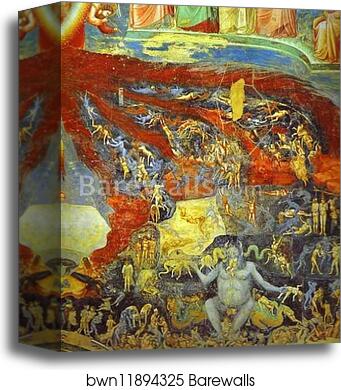The Last Judgement. Detail by Giotto, Canvas Print