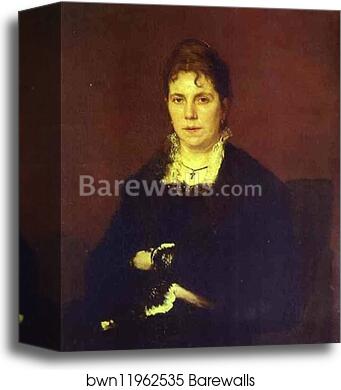 Portrait of Sophia Kramskaya, the Artist's Wife by Ivan Kramskoy, Canvas Print