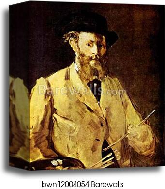 Self-Portrait with a Palette by Edouard Manet, Canvas Print