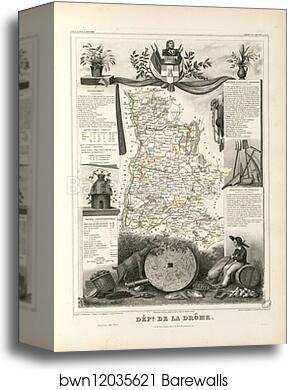 Dépt. de la Drôme (région du sud-est) by Victor Jules Levasseur, Canvas Print Dépt. de la Drôme (région du sud-est) by Victor Jules Levasseur, Canvas Print