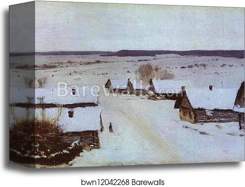 Village in Winter by Isaac Levitan, Canvas Print