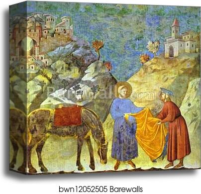 St. Francis Giving His Cloak to a Poor Man by Giotto, Canvas Print