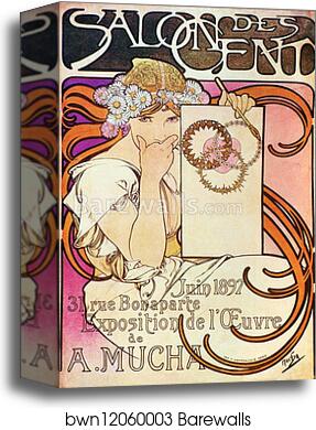 Salon Des Cent by Alphonse Mucha, Canvas Print