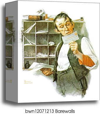 Sorting Mail by Norman Rockwell, Canvas Print