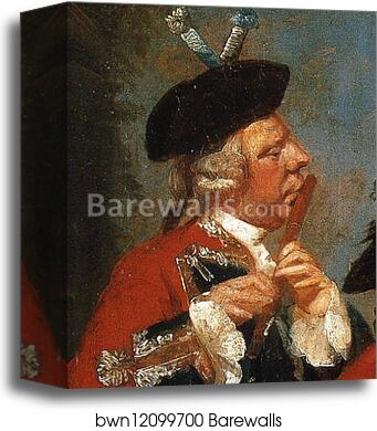 Sir Thomas Kennedy, James Caulfeild, Mr Ward and Mr Phelps. Detail by Sir Joshua Reynolds, Canvas Print