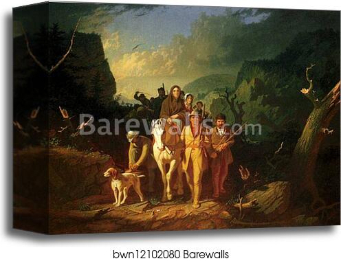 Daniel Boone Escorting Settlers through the Cumberland Gap by George Caleb Bingham, Canvas Print