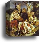 The Rape of Europa. Detail by Jacob Jordaens, Canvas Print