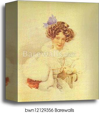 Portrait of Catherine Bakunina by Alexander Brulloff, Canvas Print