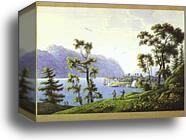 View of the Nikolsky Monastery on Lake Baikal by Andrey Martynov, Canvas Print