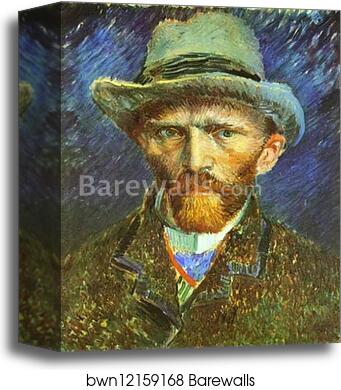 Self-Portrait in a Grey Felt Hat by Vincent Van Gogh, Canvas Print