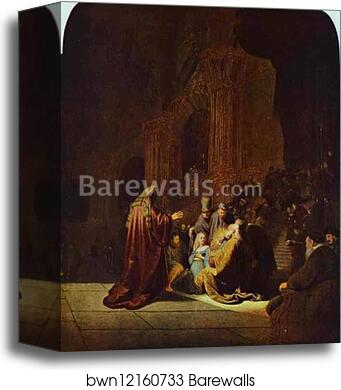 The Presentation of Jesus in the Temple by Rembrandt Harmenszoon Van Rijn, Canvas Print