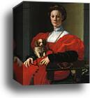 Portrait of a Lady with Dog by Agnolo Bronzino, Canvas Print