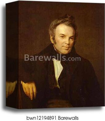 Portrait of Ivan Lazhechnikov by Alexey Tyranov, Canvas Print