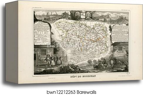 Dépt. du Morbihan (région nord-ouest) by Victor Jules Levasseur, Canvas Print