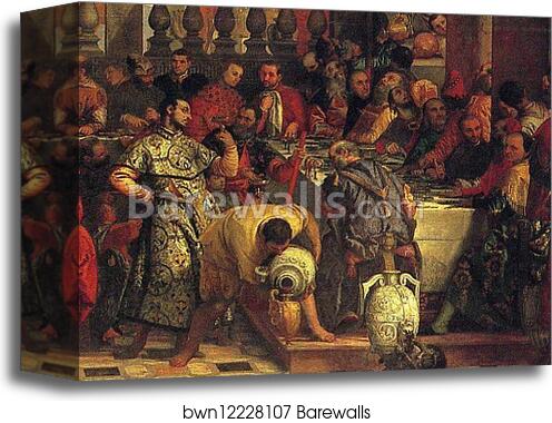 The Marriage Feast at Cana. Detail by Paolo Veronese, Canvas Print