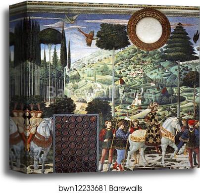 Procession of the Magus Melchior. Detail by Benozzo Gozzoli, Canvas Print