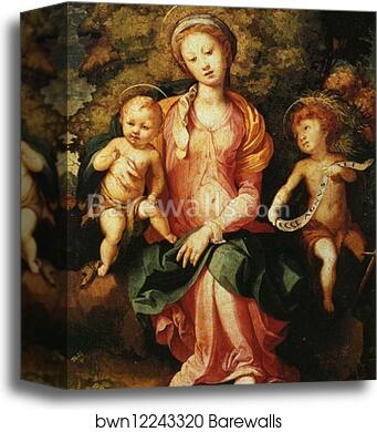Madonna and Child with the Young Saint John by Jacopo Carrucci, Known As Pontormo, Canvas Print