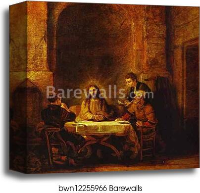 The Supper at Emmaus by Rembrandt Harmenszoon Van Rijn, Canvas Print