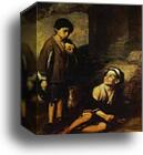 Two Peasant Boys by Bartolomé Esteban Murillo, Canvas Print