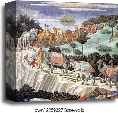 Procession of the Magus Caspar. Detail by Benozzo Gozzoli, Canvas Print